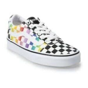 Vans Ward Rainbow Checkered‎ white/black/multicolored Sz 9.5